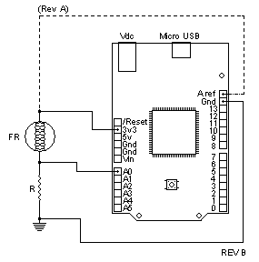 Schema circuito fotoresistenza