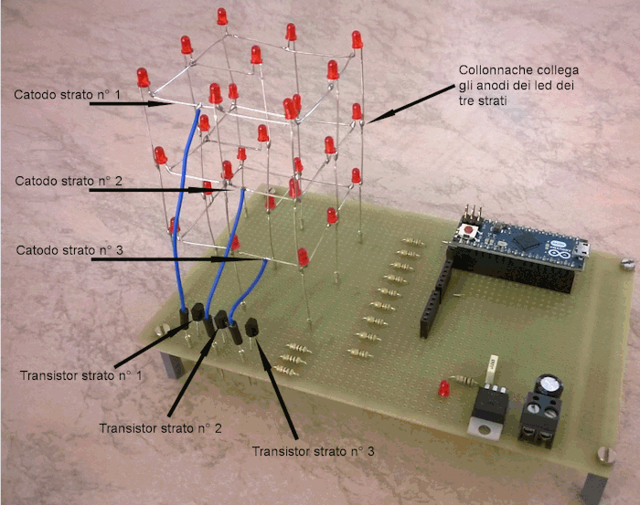 Schema elettrico cubo led